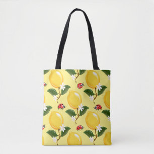 Lemon Ladybug: Tropisch Gelbes Muster. Tasche