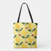 Lemon Ladybug: Tropisch Gelbes Muster. Tasche (Rückseite)