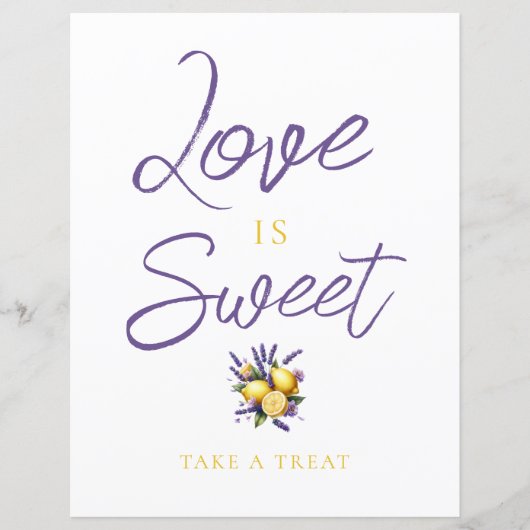 Lemon Lavender Brautparty Leckereien Unterschreibe (Vorderseite)