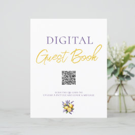 Lemon Lavender Digital Guest Book QR Code-Zeichen