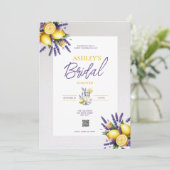Lemon Lavender QR Code Bridal Dusche Einladung (Stehend Vorderseite)