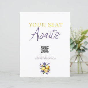Lemon Lavender QR-Code-Seekartenzeichen