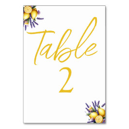 Lemon Lavender Table Card Tischnummer