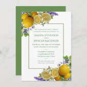 Lemon Lavender und MInt Fresh Rustic Modern Boho Einladung (Vorne/Hinten)