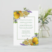 Lemon Lavender und MInt Fresh Rustic Modern Boho Einladung (Stehend Vorderseite)