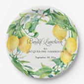 Lemon Leaf Greenery Floral Wreath Bridal Luncheon Pappteller (Vorderseite)