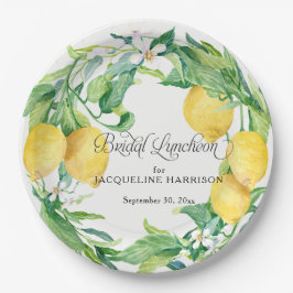 Lemon Leaf Greenery Floral Wreath Bridal Luncheon Pappteller