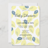 Lemon & Leaf Muster Kinderdusche Einladung (Vorderseite)