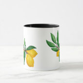 Lemon Leaf Watercolor Black Design | Fresh Citrus Tasse (Zentrum)