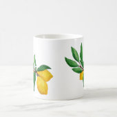 Lemon Leaf Watercolor Design | Fresh Citrus  Kaffeetasse (Mittel)