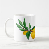 Lemon Leaf Watercolor Design | Fresh Citrus  Kaffeetasse (Links)