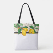 Lemon Leaf Watercolor Tote | Taupe Amalfi Citrus Tasche (Rückseite)