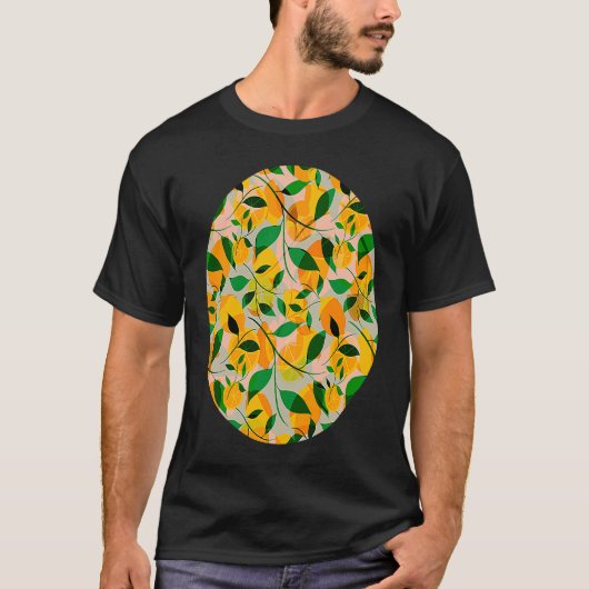 Lemon Leaves and Fruit Designer T-Shirt (Vorderseite)