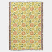 Lemon leaves white yellow Pattern  Decke (Vorderseite Vertikal)