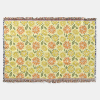 Lemon leaves white yellow Pattern Decke