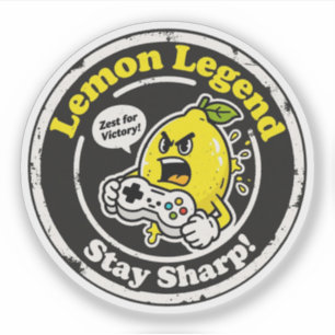 "Lemon Legend" Gaming Food Pun Vintag Graphic Aufkleber