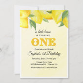 Lemon Lemonade Einladung zum 1. Geburtstag (Vorderseite)