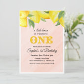 Lemon Lemonade Einladung zum 1. Geburtstag (Stehend Vorderseite)