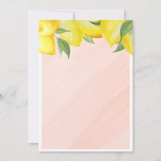 Lemon Lemonade Einladung zum 1. Geburtstag (Rückseite)