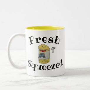 Lemon Lemonade Frische gepresste Früchte Cartoon Zweifarbige Tasse