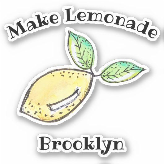 Lemon Lemonade Fun Tee Niedlich Name Moderne Aufkleber (Vorderseite)