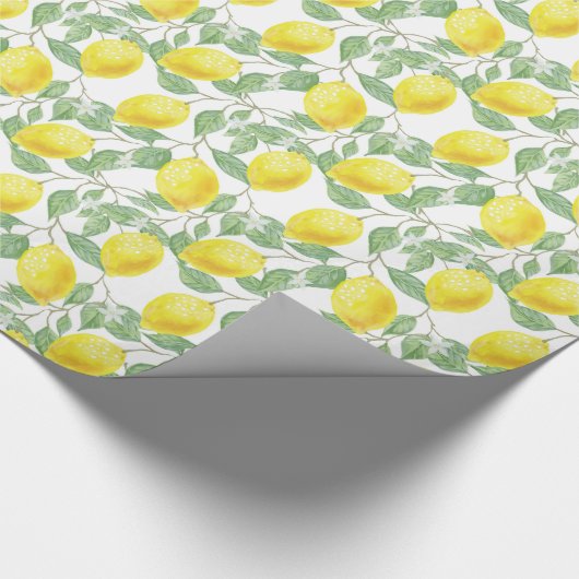Lemon Lemons glänzendes, fröhliches Wrapping Paper Geschenkpapier (Ecke)