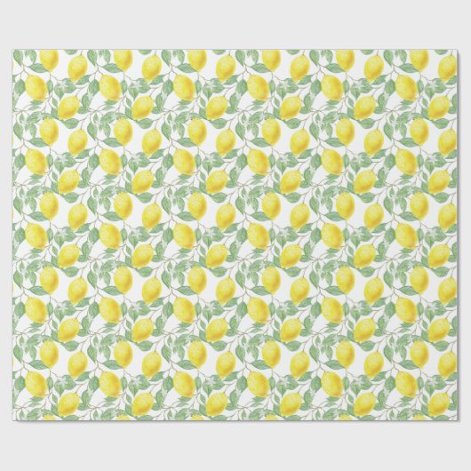 Lemon Lemons glänzendes, fröhliches Wrapping Paper Geschenkpapier (Flach)