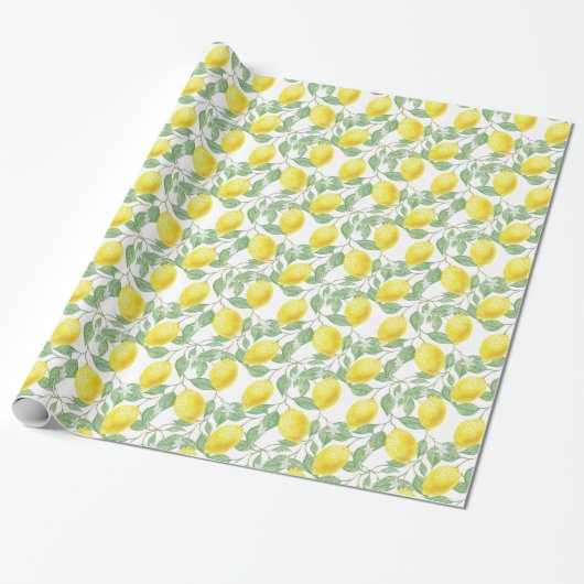 Lemon Lemons glänzendes, fröhliches Wrapping Paper Geschenkpapier (Ungerollt)