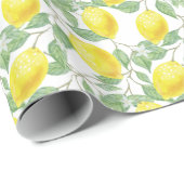 Lemon Lemons glänzendes, fröhliches Wrapping Paper Geschenkpapier (Rolleneckpunkt)