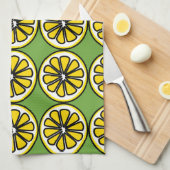 Lemon Lemons Slice Green Yellow Kitchen Dish Towel Küchentuch (Viertel Falte)