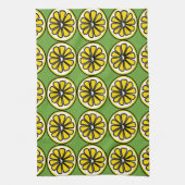 Lemon Lemons Slice Green Yellow Kitchen Dish Towel Küchentuch (Vertikal)