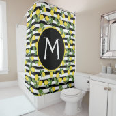 Lemon Lemons Yellow Black Stripes Bath Duschvorhang (Beispiel)