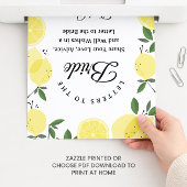 Lemon "Letters to the Bride" Bridal Shower sign Poster