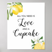 Lemon Liebe & a Cupcake Brautparty Zeichen Poster (Vorne)