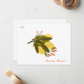 Lemon Liebe Monogramm Name Handgemalt Blossom Mitteilungskarte (Vorderseite/Rückseite Beispiel)