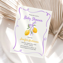 Lemon Lila Bow Baby Dusche