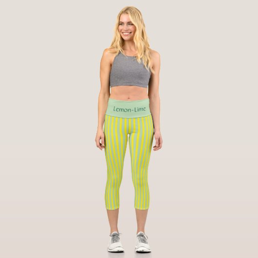 “LEMON-LIME” - CUSTOM HIGH-WAISTED CAPRI PANTS (Vorderseite)