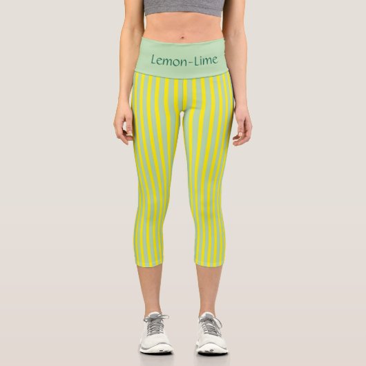 “LEMON-LIME” - CUSTOM HIGH-WAISTED CAPRI PANTS (Vorderseite)