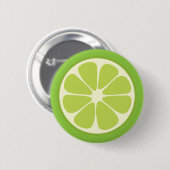 Lemon Lime Green Juicy Summer Citrus Fruit Slice Button (Vorne & Hinten)