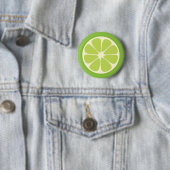 Lemon Lime Green Juicy Summer Citrus Fruit Slice Button (Beispiel)