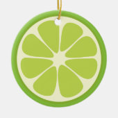 Lemon Lime Green Juicy Summer Citrus Fruit Slice Keramik Ornament (Vorne)