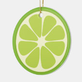 Lemon Lime Green Juicy Summer Citrus Fruit Slice Keramik Ornament (Links)