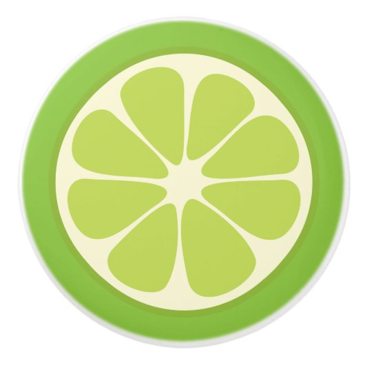 Lemon Lime Green Juicy Summer Citrus Fruit Slice Keramikknauf (Vorderseite)