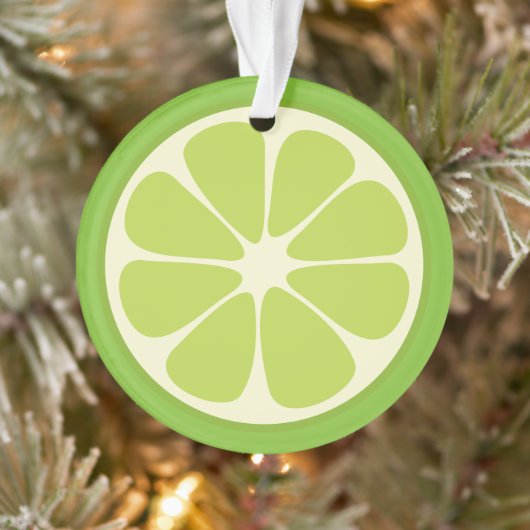 Lemon Lime Green Juicy Summer Citrus Fruit Slice Ornament (Baum)