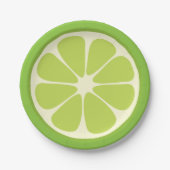 Lemon Lime Green Juicy Summer Citrus Fruit Slice Pappteller (Vorderseite)