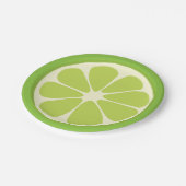 Lemon Lime Green Juicy Summer Citrus Fruit Slice Pappteller (Schrägansicht)