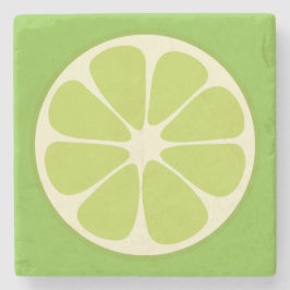 Lemon Lime Green Juicy Summer Citrus Fruit Slice Steinuntersetzer