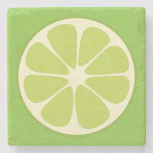 Lemon Lime Green Juicy Summer Citrus Fruit Slice Steinuntersetzer
