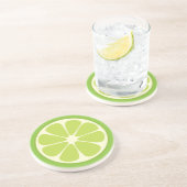 Lemon Lime Green Juicy Summer Citrus Fruit Slice Untersetzer (Seite)