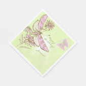 Lemon Lime Pink Butterfly Serviette (Ecke)